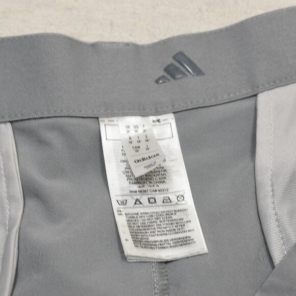 Adidas Men's Bermuda Chino Short Polyester Gray Size 38 Golf Zip Solid Pockets - Picture 7 of 8